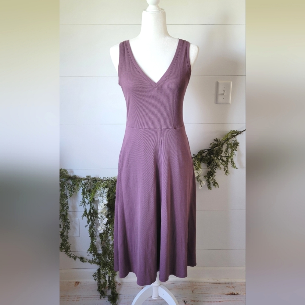 A New Day Ribbed V-Neck Midi Tank Dress